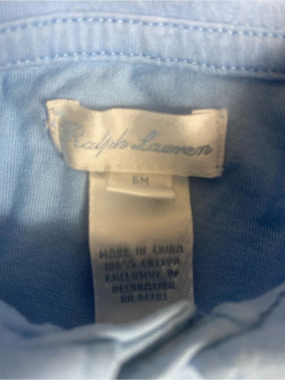 Ralph Lauren Light Blue Short-Sleeve Polo Romper